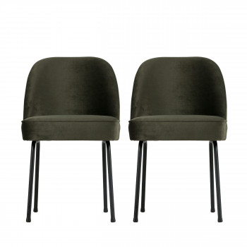 Lot de 2 chaises design en velours Vogue