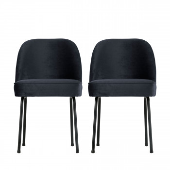 Lot de 2 chaises design en velours Vogue
