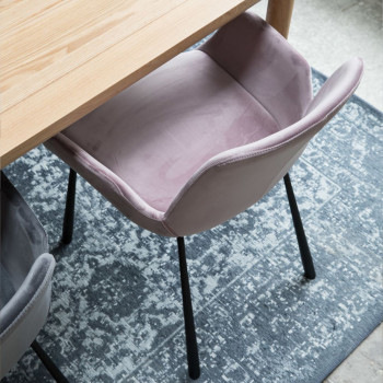 Lot de 2 fauteuils lounge velour rose Brit Zuiver
