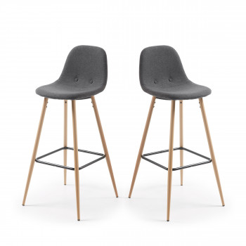 Lot de 2 tabourets de bar 75cm Nolite