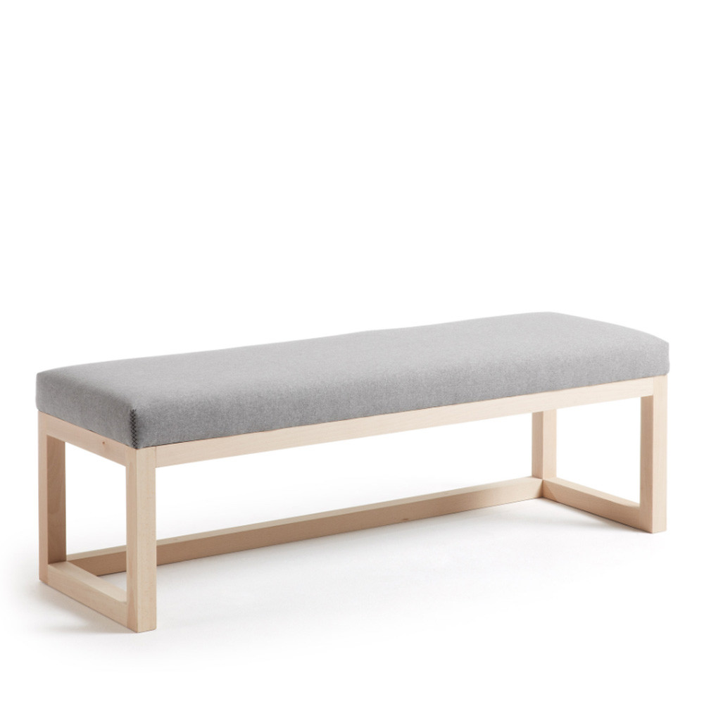 Loya - Banc en bois et tissu - Couleur - Gris clair