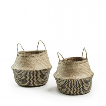 Lot de 2 paniers fibre végétale Thaï