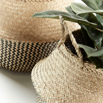 Lot de 2 paniers fibre végétale Thaï