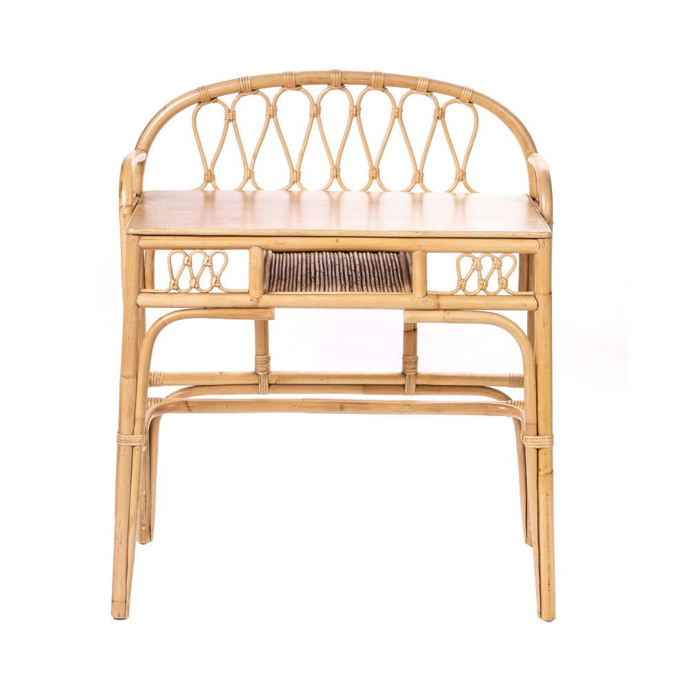 Bureau Vintage En Rotin Boliv Drawer