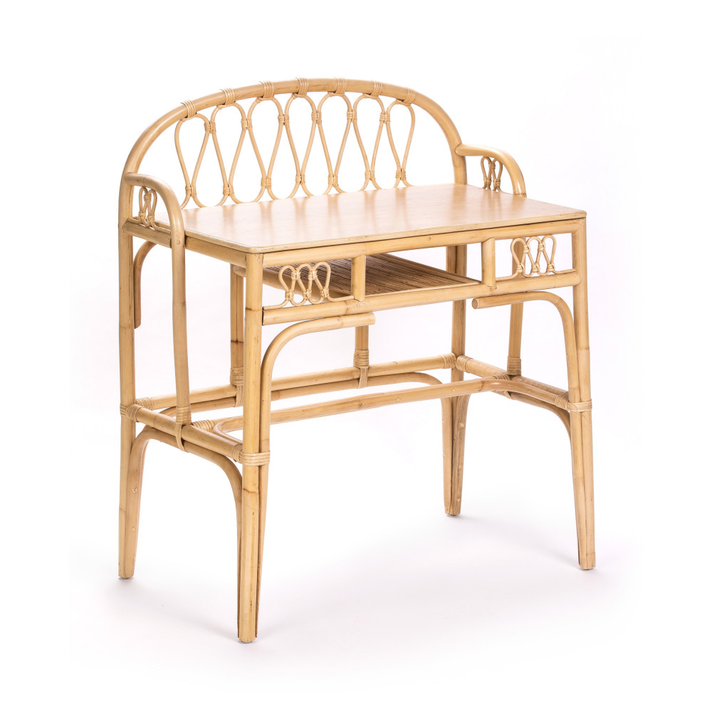 Bureau Vintage En Rotin Boliv Drawer