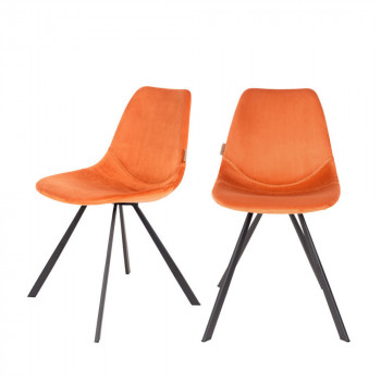 Lot de 2 chaises en velours Franky Dutchbone
