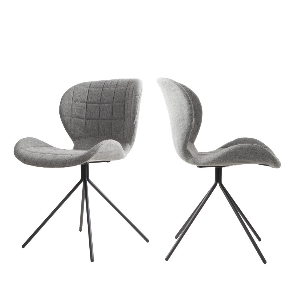 OMG - Lot de 2 chaises design - Couleur - Gris clair
