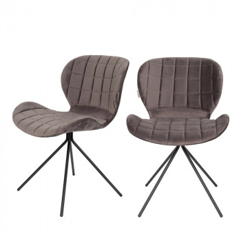 Lot de 2 chaises velours OMG Zuiver