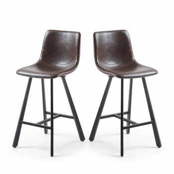 Lot de 2 tabourets de bar vintage 61cm Trap