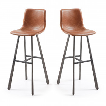 Lot de 2 tabourets de bar vintage 81cm Trap