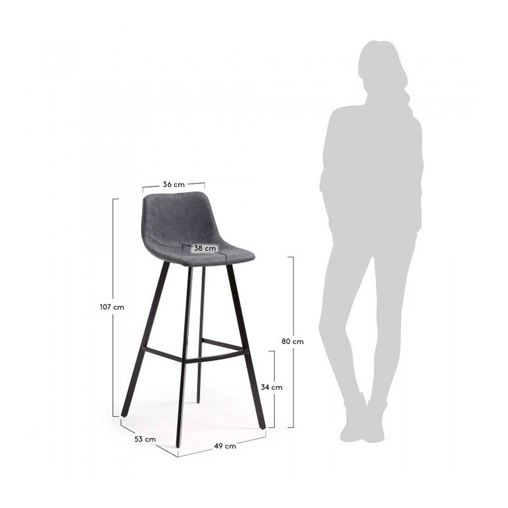 Lot De 2 Tabourets De Bar 80cm Alve Drawer
