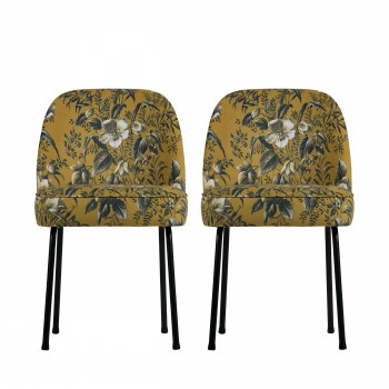 Lot de 2 chaises design en velours Vogue