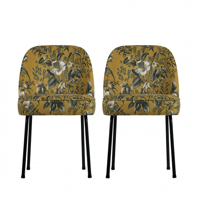 Lot de 2 chaises design en velours Vogue