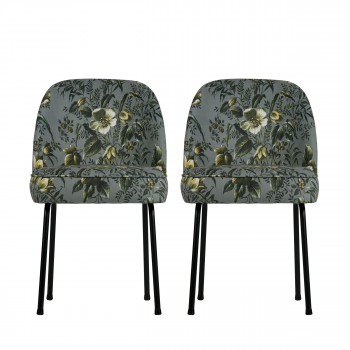 Lot de 2 chaises design en velours Vogue