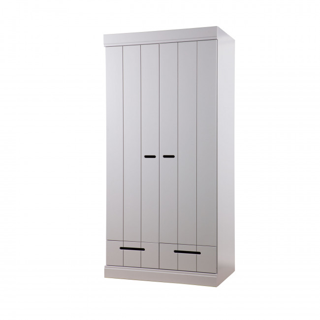 Armoire en pin 2 portes 2 tiroirs Connect