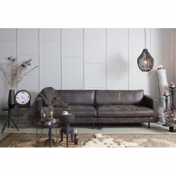 Canapé classique 3,5 places vintage Bronco noir