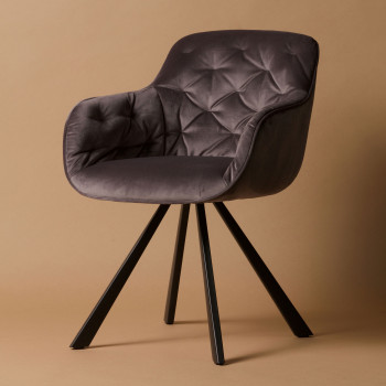 Chaise en velours Elaine