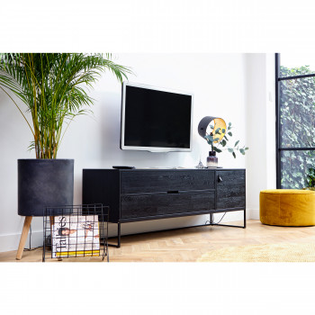 Meuble TV en chêne brossé Silas