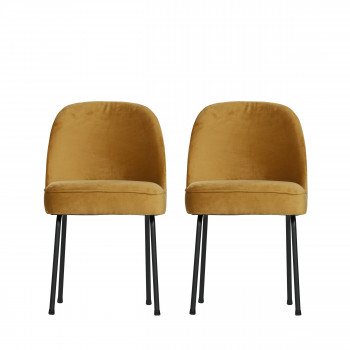 Lot de 2 chaises design en velours Vogue