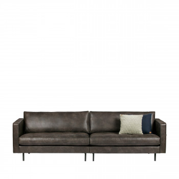 Canapé classique 3,5 places vintage Bronco noir