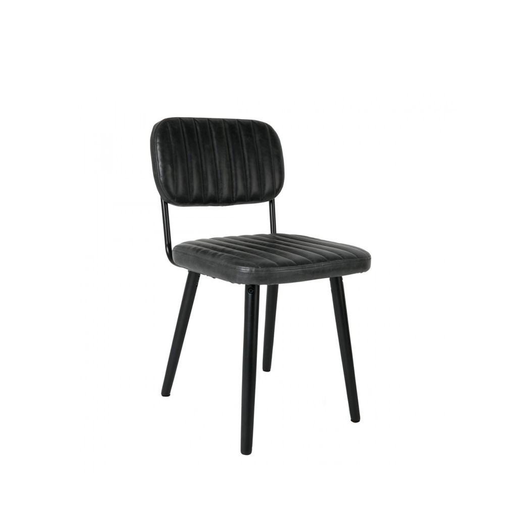 jake worn - chaise rétro capitonnée - couleur - noir