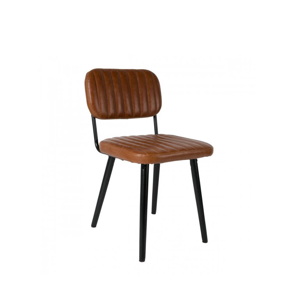 jake worn - chaise rétro capitonnée - couleur - marron