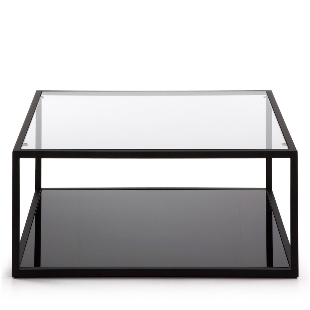 Blackhill - Table basse carrée en métal - Couleur - Noir