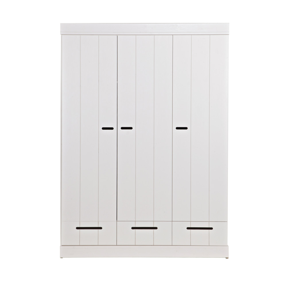 Connect - Armoire vestiaire 3 portes / 3 tiroirs - Couleur - Blanc