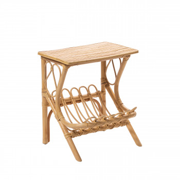 Table de chevet vintage en rotin Bayahibe