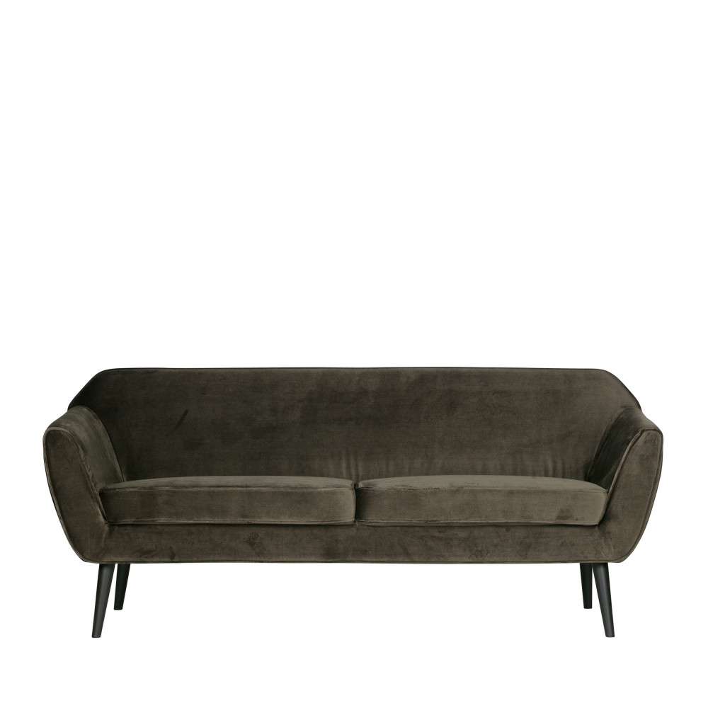 Rocco - Canapé 3 places velours - Couleur - Vert kaki