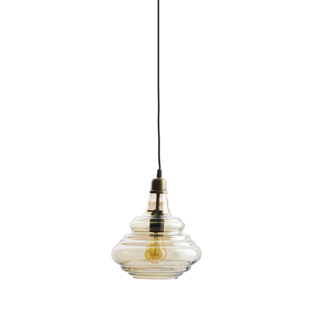 Pure - Suspension en laiton et verre vintage - Couleur - Marron