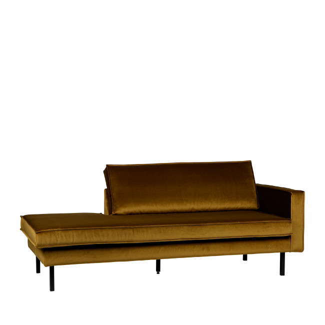 Méridienne droite en velours Bronco