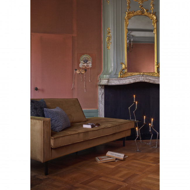 Méridienne gauche en velours Bronco