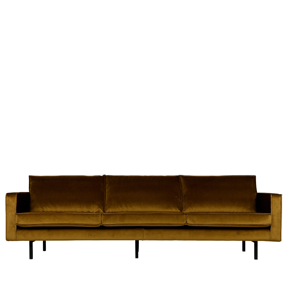 Bronco - Grand canapé 4 places vintage velours - Couleur - Bronze
