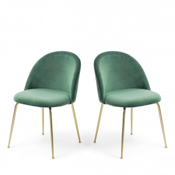 Lot de 2 chaises en velours Ivonne