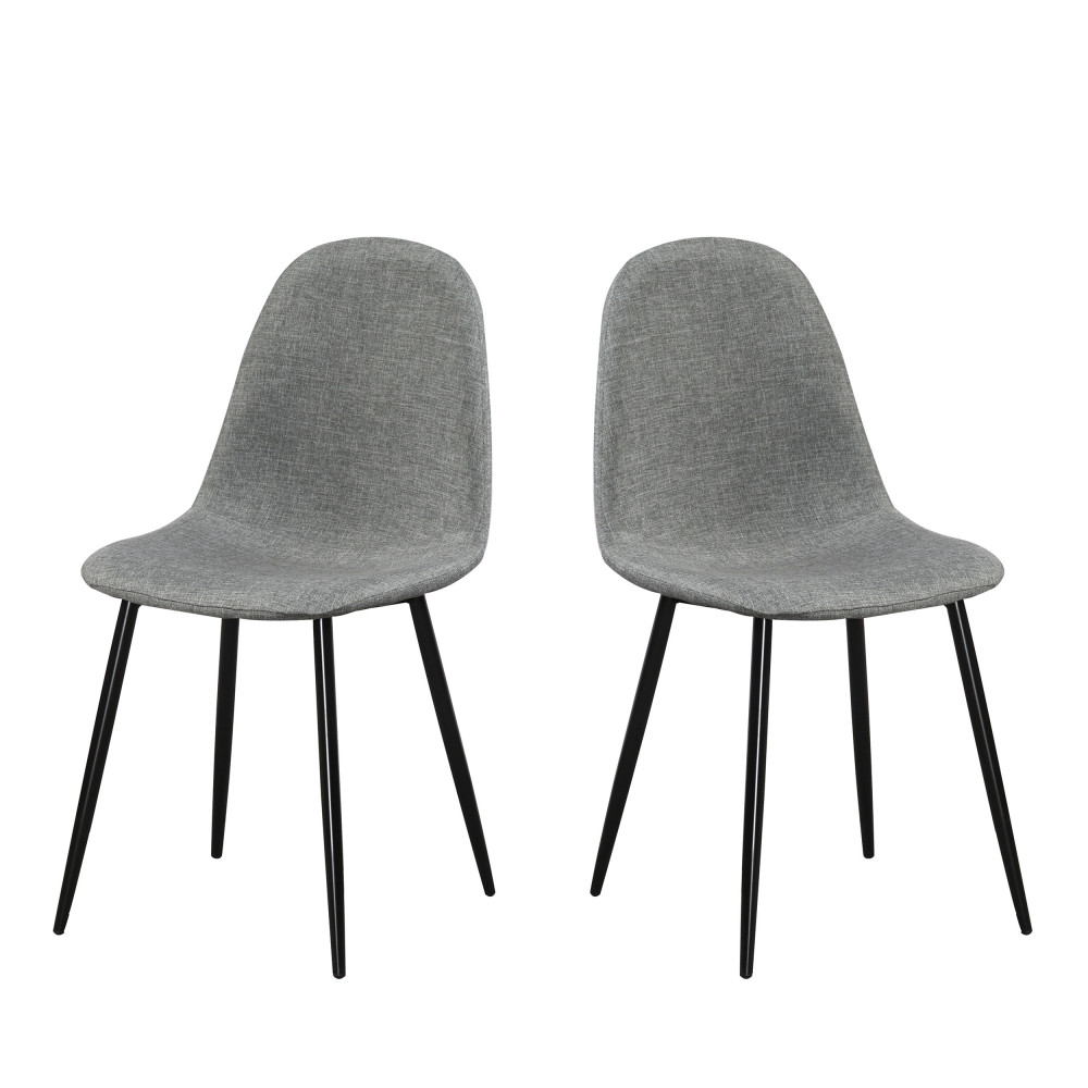 Lot de 2 chaises design en tissu et pieds noirs Vitikko  Drawer