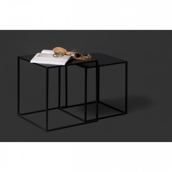 Lot de 2 tables basses en métal Ziva