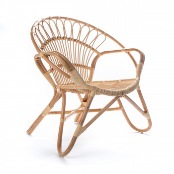 Fauteuil vintage en rotin Milo