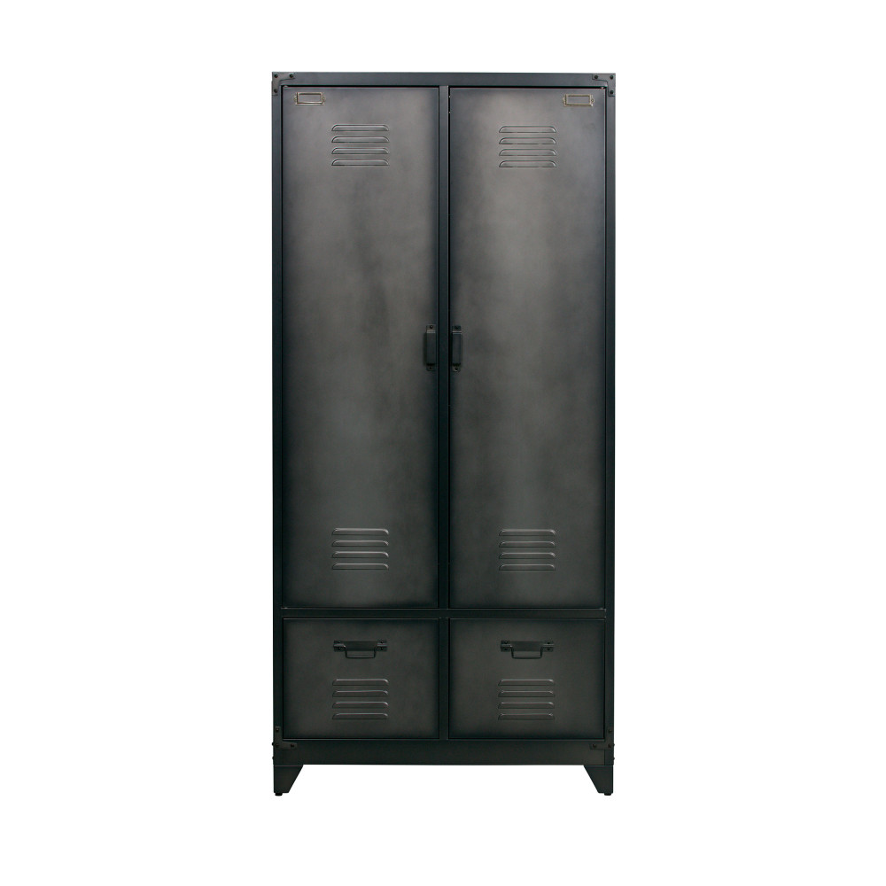 Armoire métallique vestiaire acier noire 40*80*180 cm TEC'HIT - 24