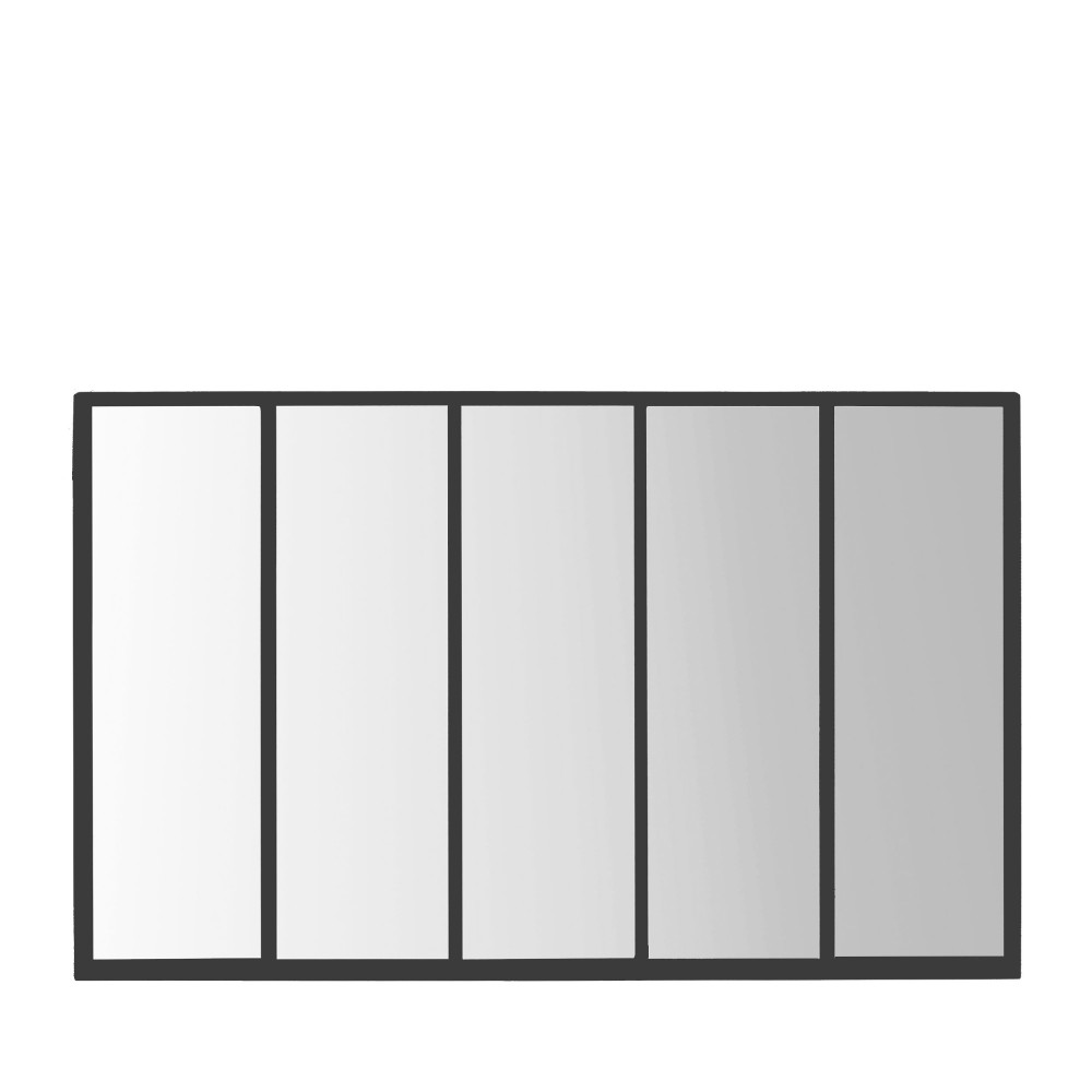 Loos - Miroir verrière en métal 137x90 cm - Couleur - Noir
