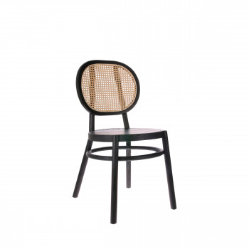 Chaise en bois et cannage Vledder