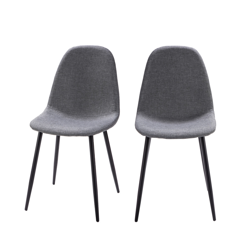 Lot de 2 chaises design en tissu et pieds noirs Vitikko  Drawer