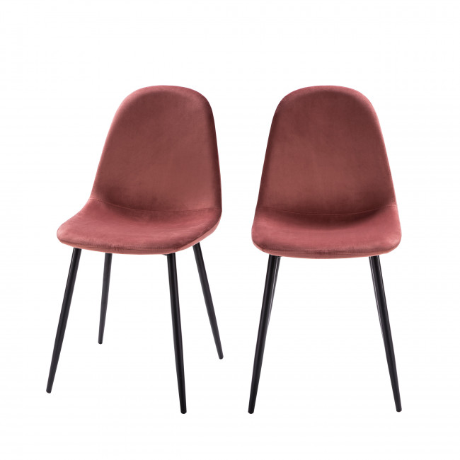 Lot de 2 chaises design en velours et pieds noirs Vitikko  Drawer