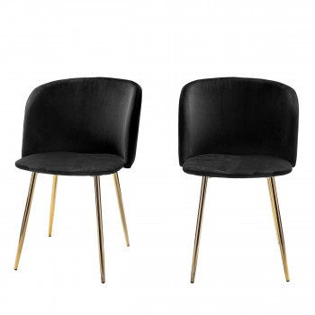Lot de 2 fauteuils design en velours pieds dorés Vitikko