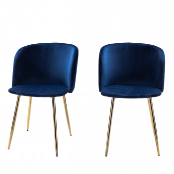 Lot de 2 fauteuils design en velours pieds dorés Vitikko