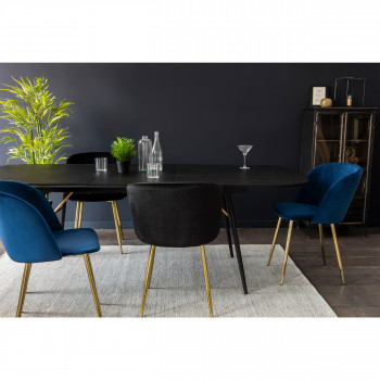 Lot de 2 fauteuils design en velours pieds dorés Vitikko