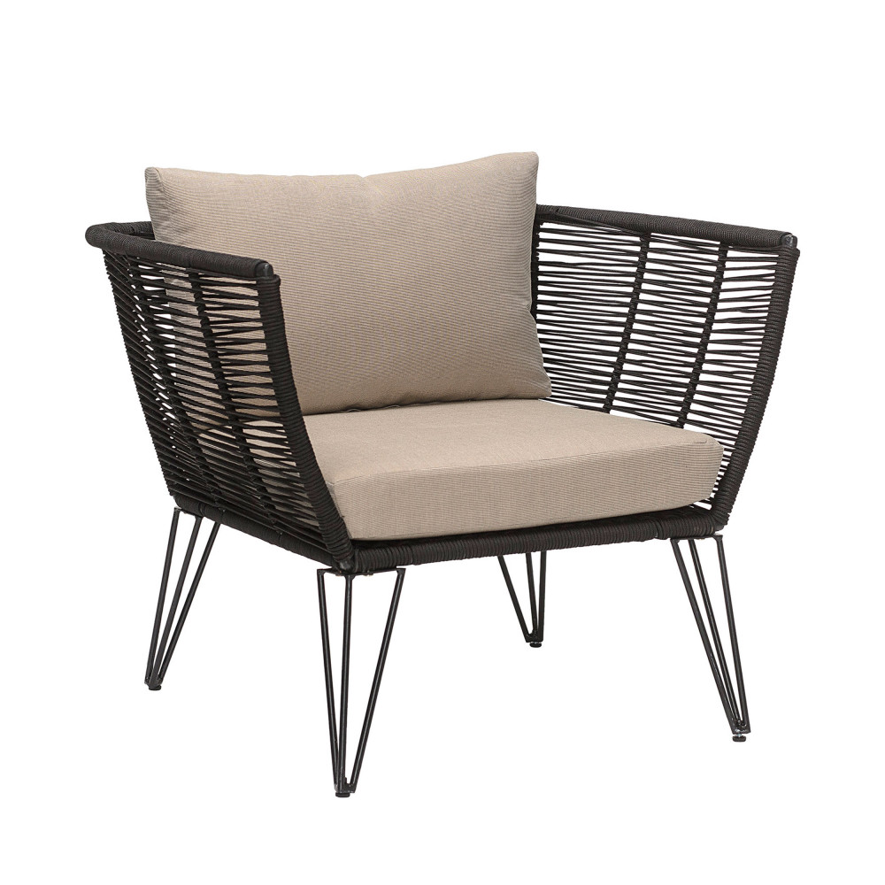 seasing - fauteuil de jardin en résine - couleur - noir