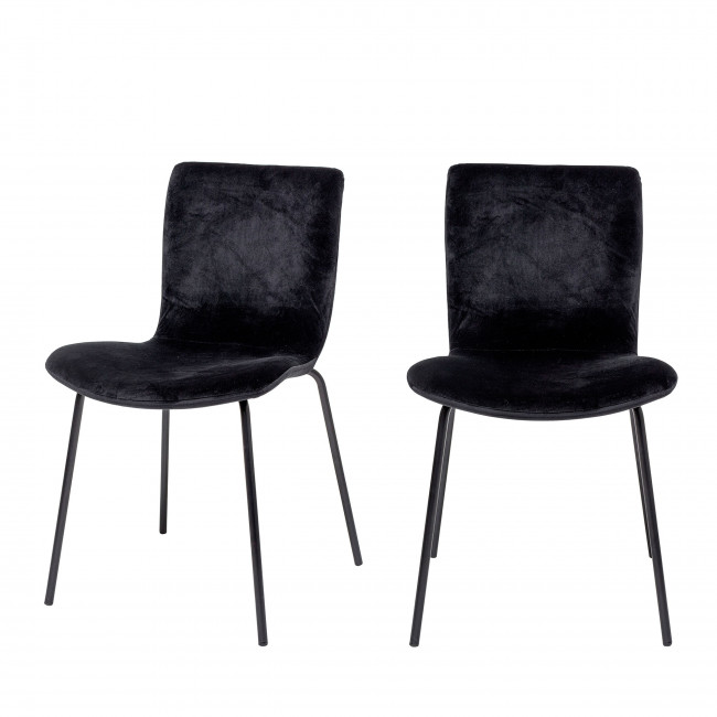 Bloom - 2 chaises pieds noirs
