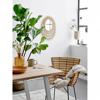 Coast - 2 Fauteuils en rotin et pieds noirs