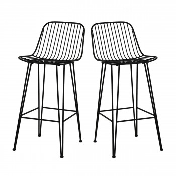 Ombra - 2 chaises de bar design en métal 67cm